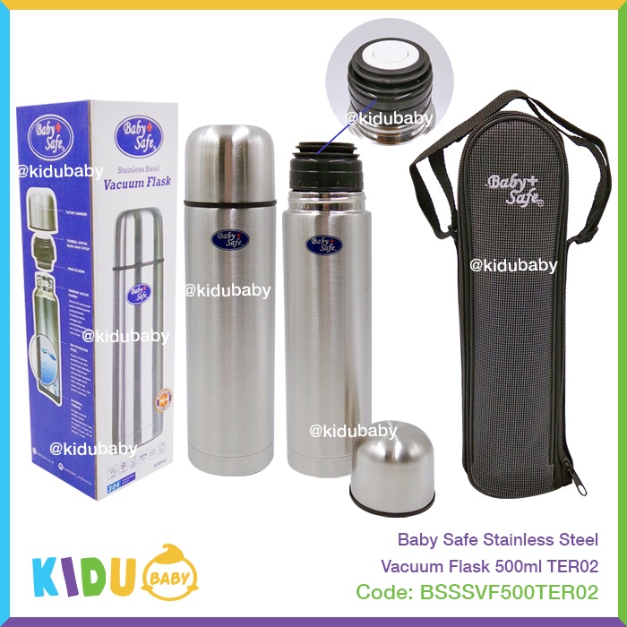 Baby Safe Stainless Steel Vacuum Flask 500ml TER02 Termos Air Kidu Baby