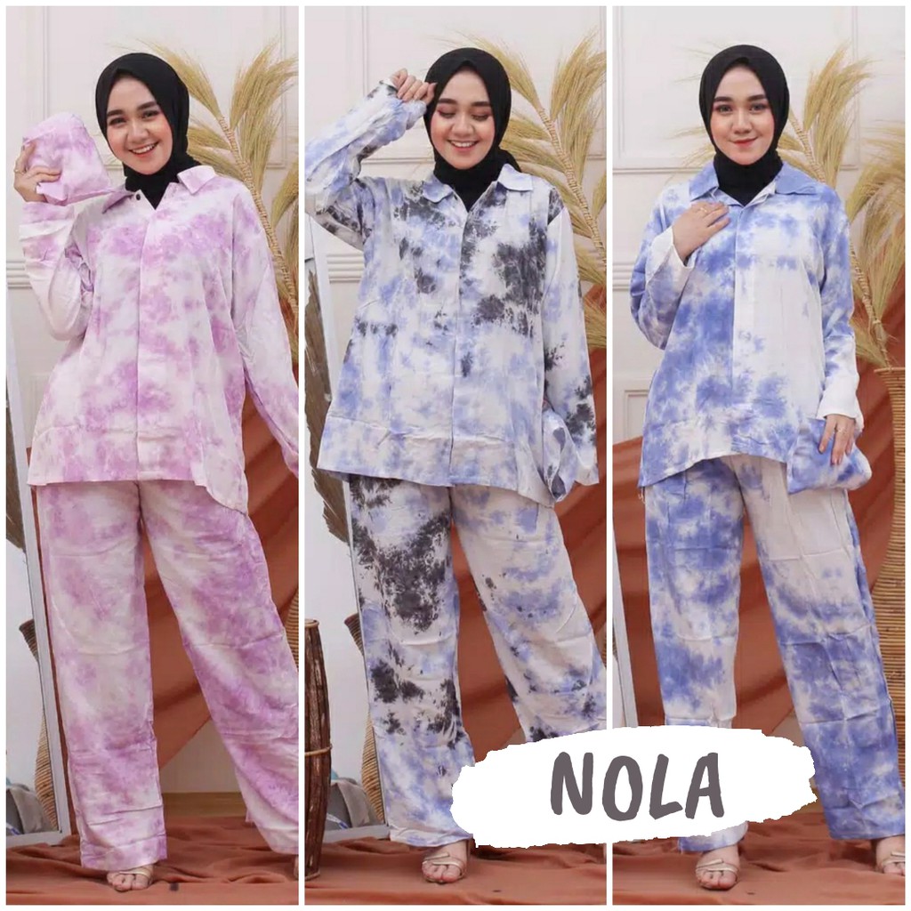 Setcel Rhea Homey Set Homewear - Piyama Setelan Katun Rayon Tie Dye Jumbo