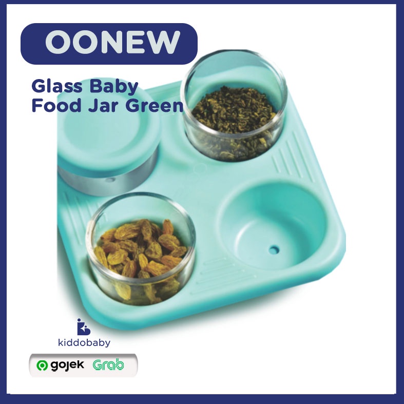 OONEW Glass Baby Food Jar - Green