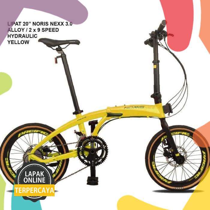 Original Sepeda Lipat Pacific Noris Nexx 3.0 2 X 9 Speed Khusus Gosend - Hijau Produk Berkwalitas