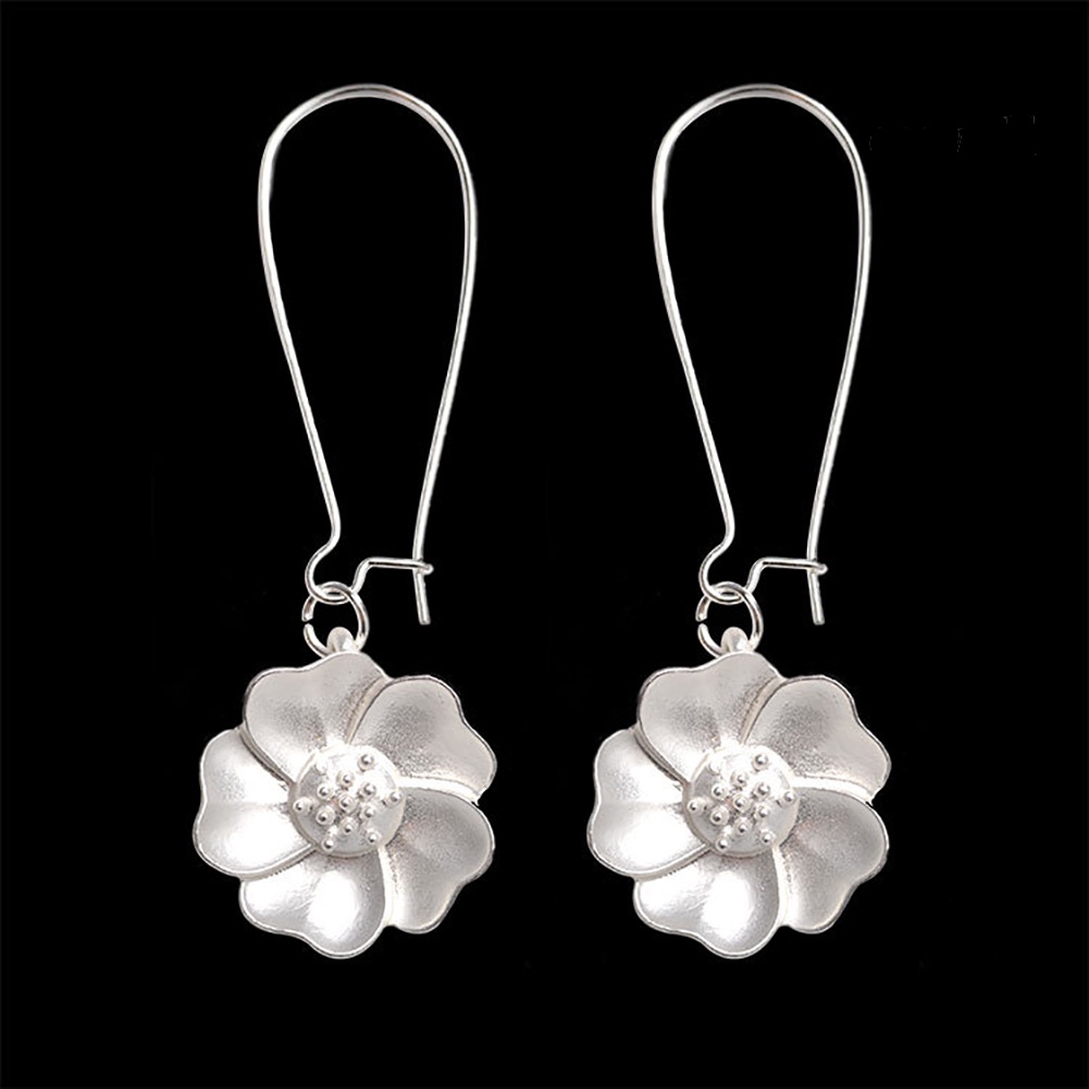 OW@ Elegant Women Flower Drop Dangle Hook Earrings Wedding Bridal Party Jewelry Gift