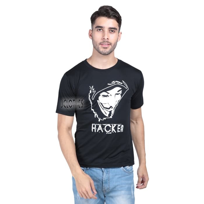 Kaos Pria / Kaos Distro / Kaos Cowo Hacker - Hitam