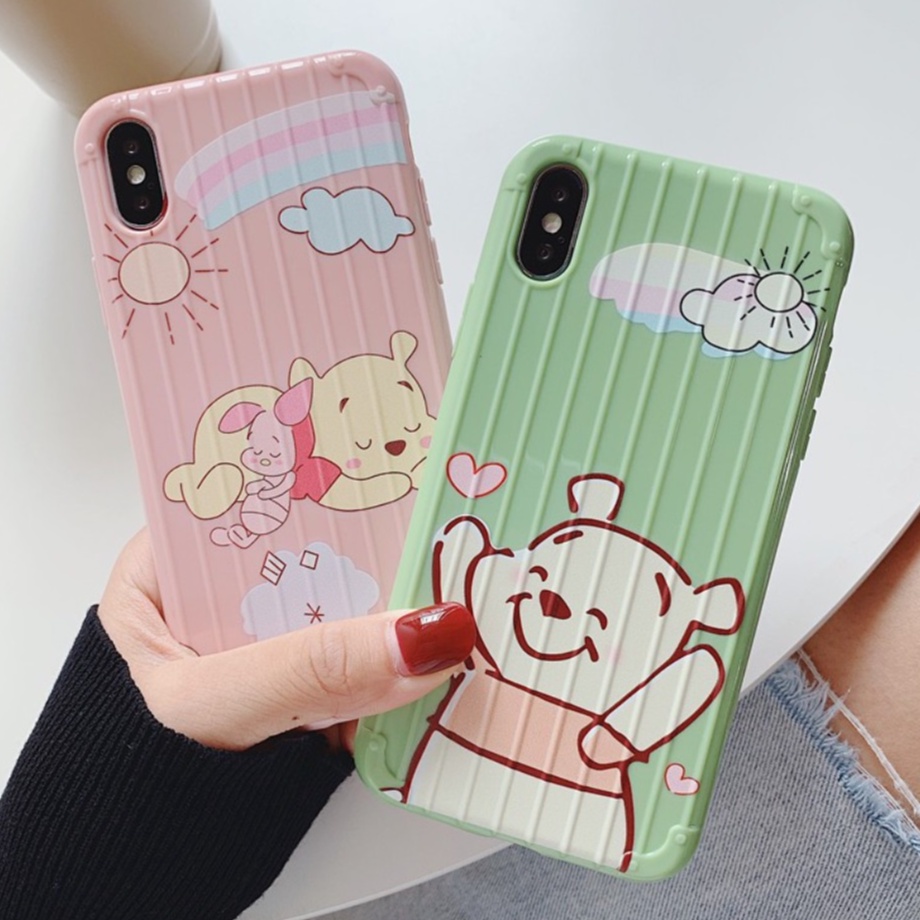 Kartun Pooh Koper case Oppo A15 A1K A31 A37 A3S A52 A92 A33 A53 A54 A71 A74 4G A83 A5 A9 2020 F11 Pro f1s f5 f7 neo 7 reno 4 4f 5f c1 c2