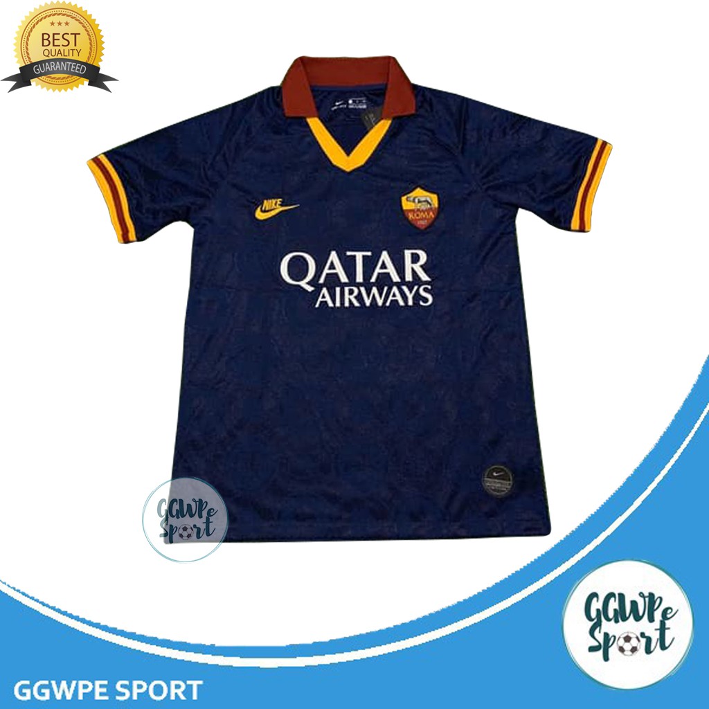 JERSEY AS ROMA 3RD 2019 2020 NAVY KERAH TERBARU BOLA GRADE ORI KUALITAS JAMINAN