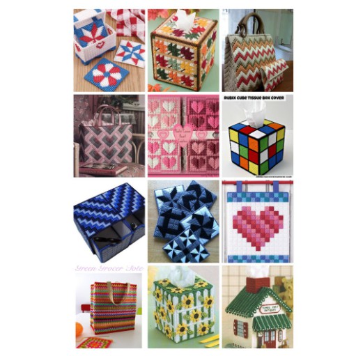 AnekaBenang - Square Plastic Canvas / Kanvas Plastik Kotak DIY - Grid 4mm