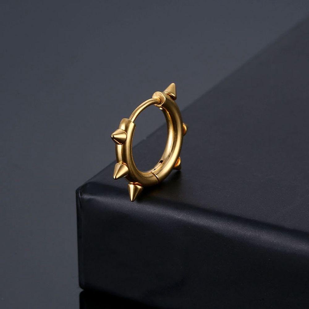 Mxbeauty Anting Hoop Anti Karat Keren Gaya Punk Wanita Lingkaran Anting Perhiasan Fashion Rivet Pria Earring