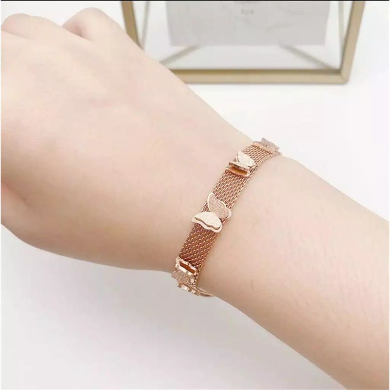 GG Gelang Tangan 4 Layer Kupu-Kupu Titanium Stainless Stell#GT-BES