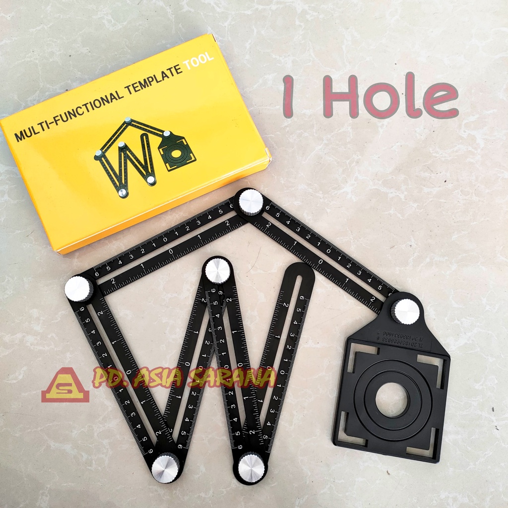 

Penggaris Template 1 Hole Penanda Pelubang Keramik Six Fold 6 Sudut Ruler Siku Locator A50