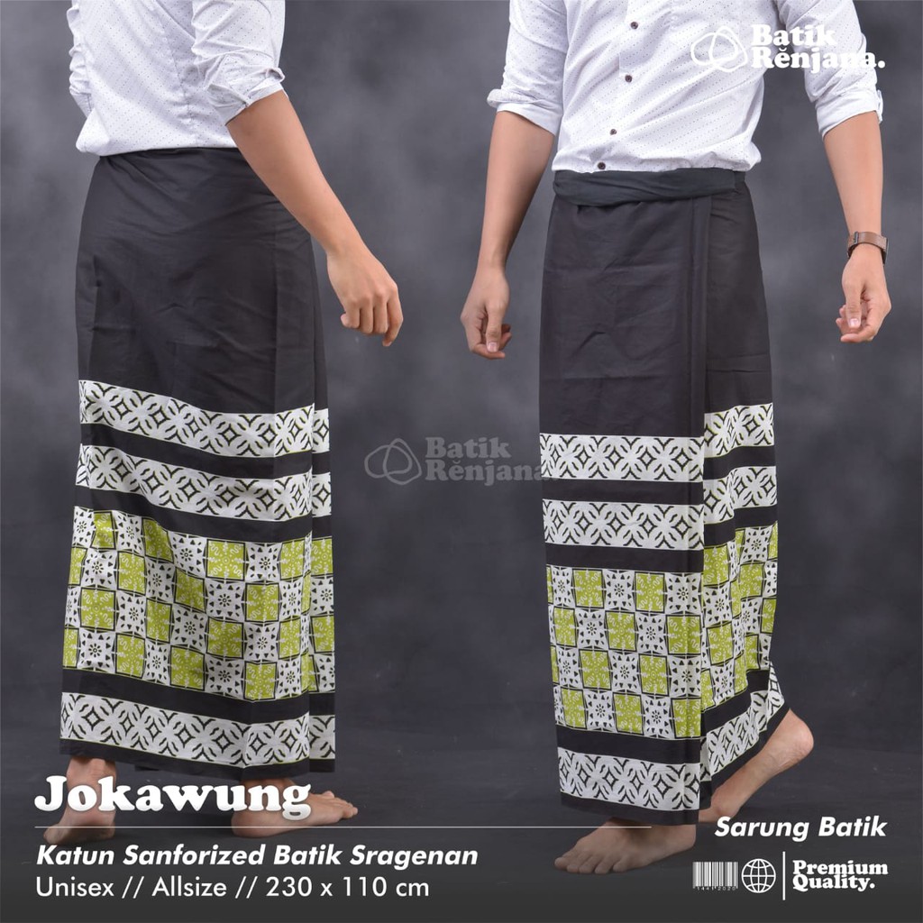 JOKAWUNG Sarung Batik Pria Cowok Dewasa Premium Motif Batik Lebaran Asli Solo ALL Size RENJANA