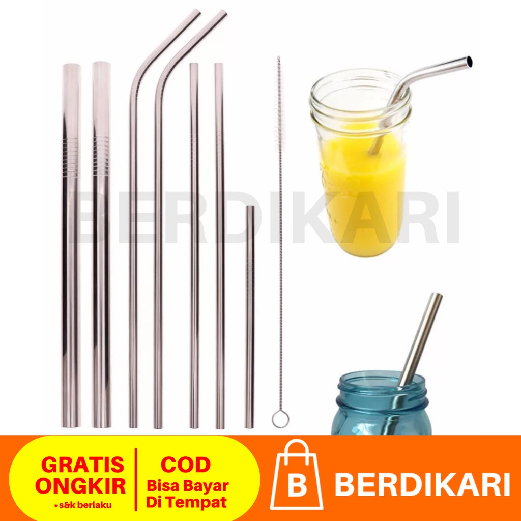 Sedotan Stainless Steel 1 set