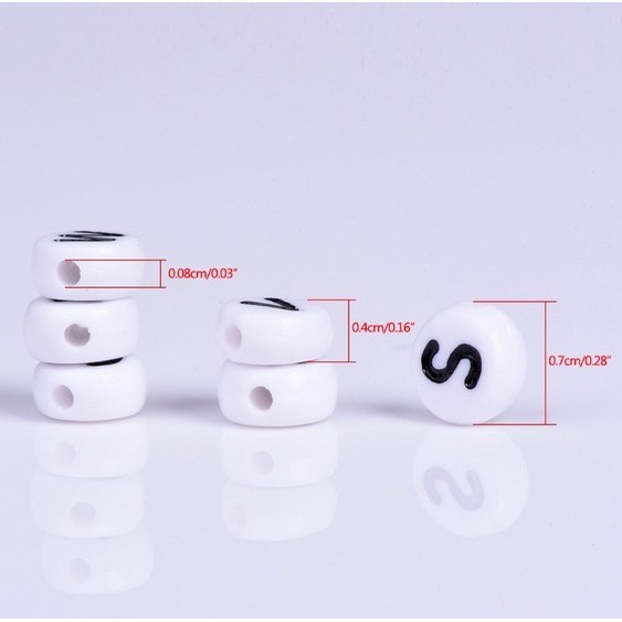 100 Pcs Manik-Manik Huruf Alfabet A-Z Bahan Akrilik Ukuran 4x7mm Untuk Perhiasan Gelang