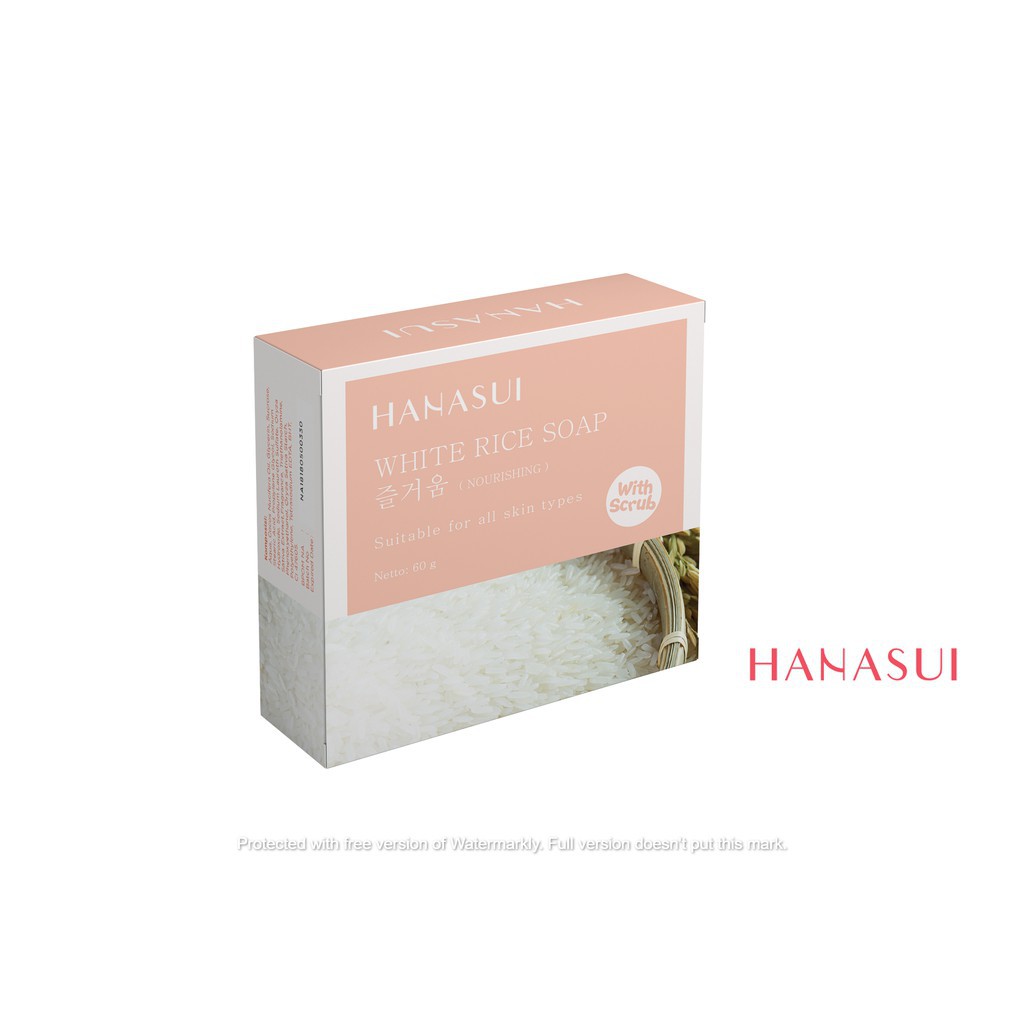 ✨ AKU MURAH ✨Hanasui White Rice Soap with scrub / 60gr