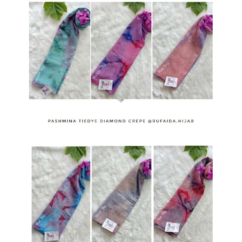 Hijab/Jilbab Pashmina Tie dye dan Pashmina Tali Polos