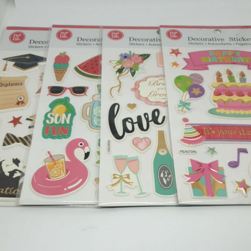 

Sticker Dengan Tema Occasion Happy Birthday, Wedding, Beach Day dan Graduation Diploma