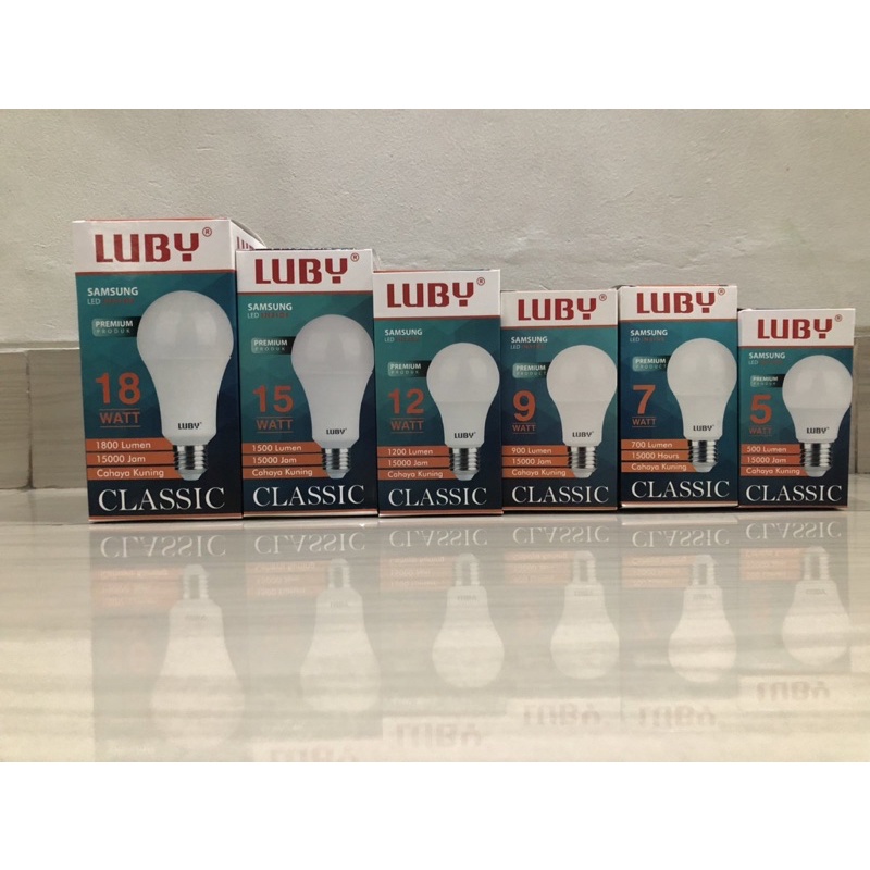 BOHLAM LED LUBY CLASSIC CAHAYA KUNING PAKET 10 PCS 12 WATT