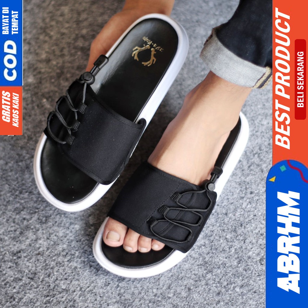 ABRHM X VINCEN Sandal Slide Pria Sandal Slop Pria Original Distro Sendal Selop Cowok / Cowo Kekinian