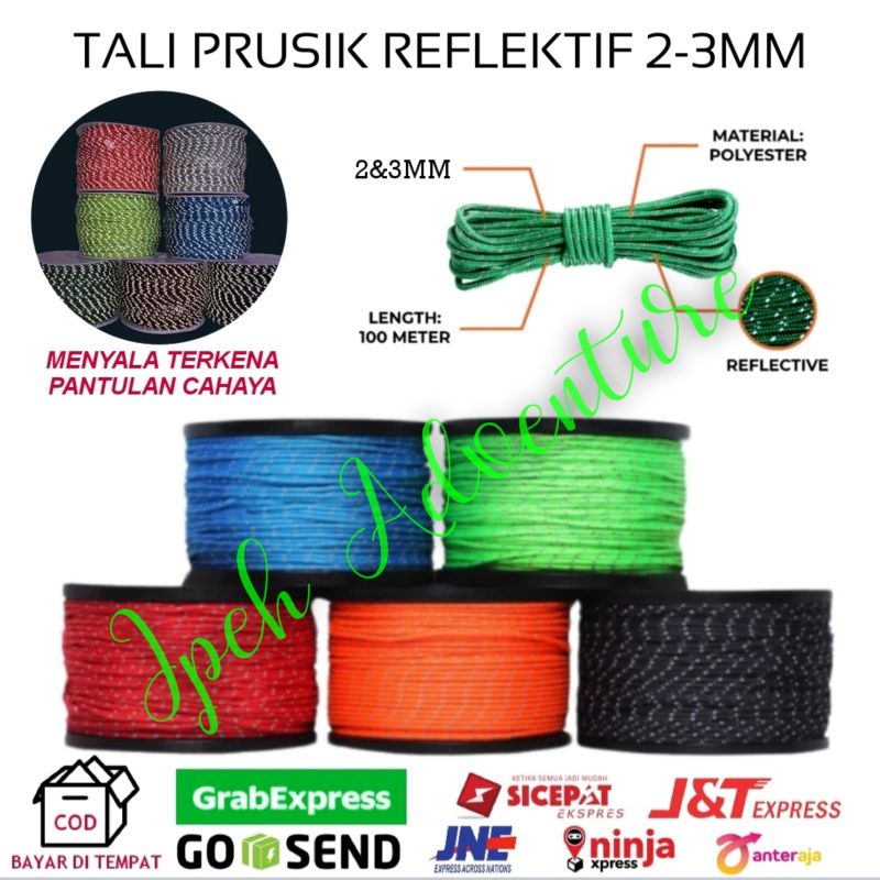 tali prusik reflektif 2mm 3mm