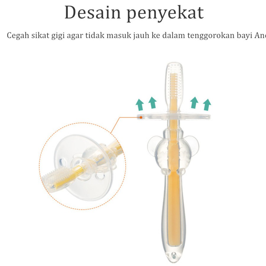 SIKAT GIGI BAYI GAGANG SILICON - FINGER TOOTH BRUSH - PEMBERSIH MULUT BAYI