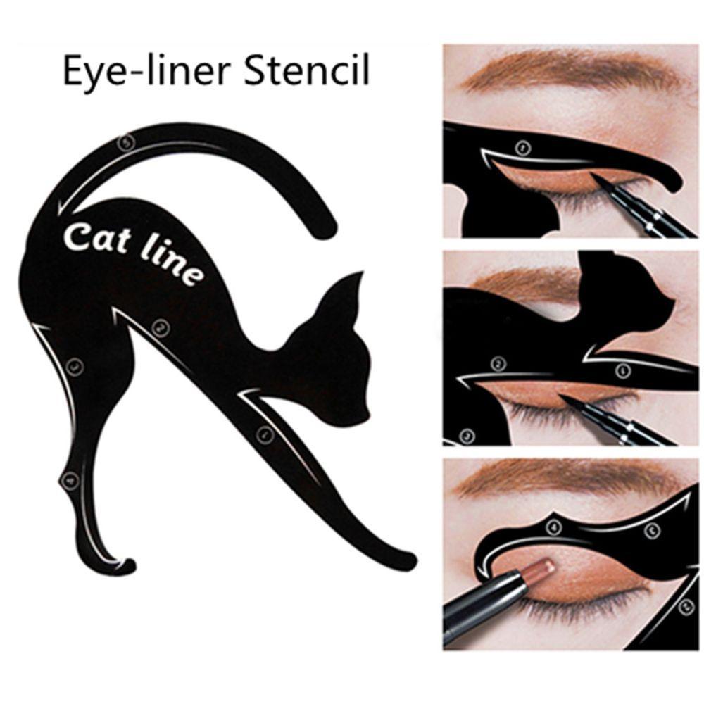 Top 1pasang Eyeliner Card Kosmetik Smokey Cat Eyeliner Stensil