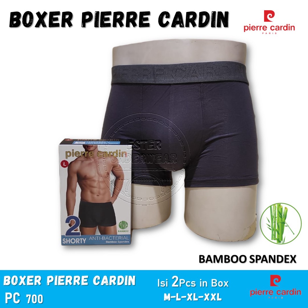 PIERRE CARDIN Celana Boxer Pria PC 700 isi-2Pcs In Box Bamboo Spandex