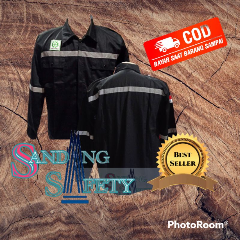 Jual Wearpack safety atasan lengan panjang, warna HITAM, BIRU MUDA