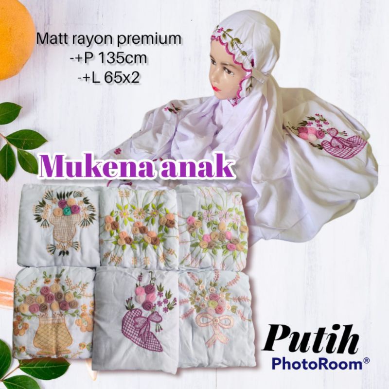 Mukena Terusan Anak, Rayon Anak bordir Tile