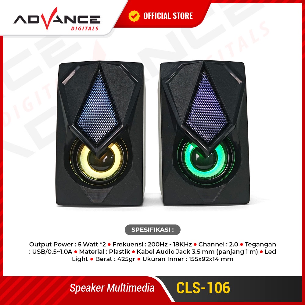 Advance CLS106 Speaker Gaming Komputer PC Laptop Multimedia Bass Aktif