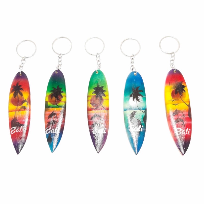 Oleh Oleh Khas Bali Souvernir Gantung Kunci Key Chain Papan Selancar Surfing