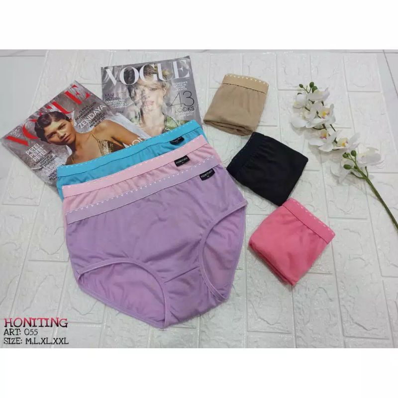 6 pcs Celana dalam karet lebar honiting / celana dalam wanita