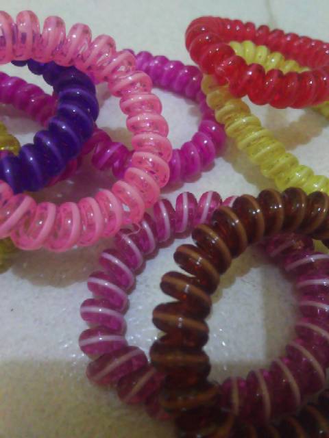Ikat Rambut Spiral Kuncir Rambut Kabel Ukuran Kecil  Dan Besar-6