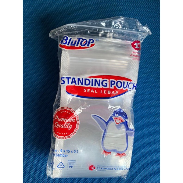 STANDING POUCH STP DOUBLE SEAL / KEMASAN PLASTIK BERDIRI KLIP TEBAL  ISI 50 SEAL LEBAR PCS BY KLIPINDO