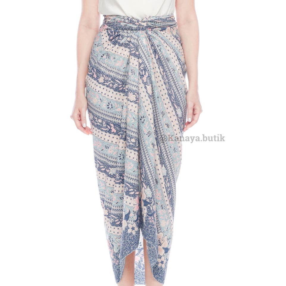 Rok lilit // kain lilit batik // rok serut // rok etnik // rok // rok lilit motif lereng bunga biru