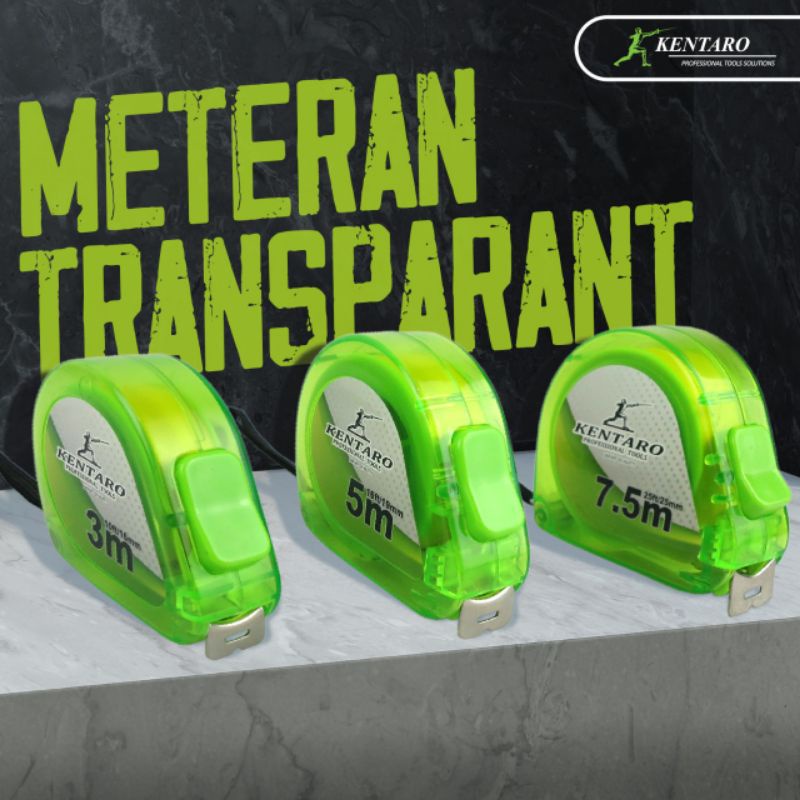 METERAN 3MX16MM BODY PVC TRANSPARANT ANTI PECAH KENTARO JAPAN QUALITY