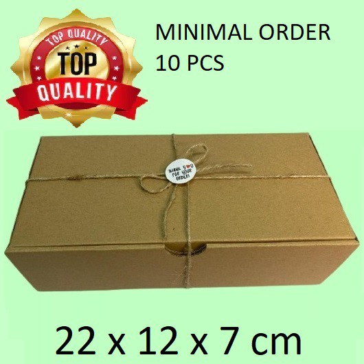 

22x12x7 cm Dus Kotak Kraft Polos Packing Cake Kue Pizza Bolu Brownies Bomboloni Souvenir