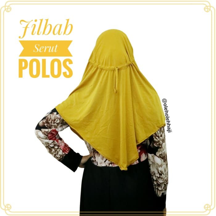 Jilbab Hijab Khimar Instan Serut Jokowi Polos Oleh Oleh Haji dan Umroh