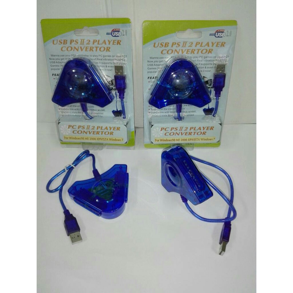 Converter/sambungan stik Ps2/ps3/laptop/pc double slot