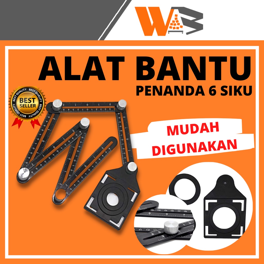 COD Alat Bantu Penanda Six Sided Ruler With Hole Locator