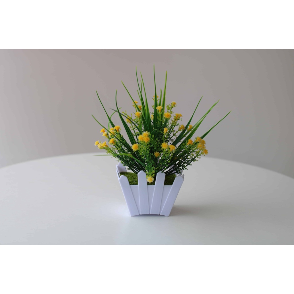 MOGYMOGY PT53 Pot Tanaman Hias Bunga Hias Plastik Ornamen Pot Bongsai Artificial Flower Decoration