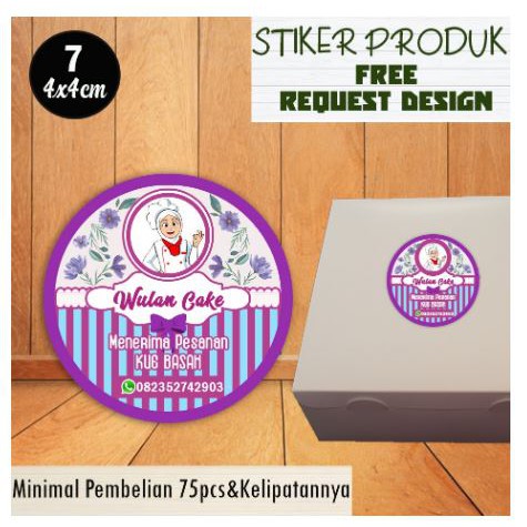 

4x4cm Stiker label produk murah free request design