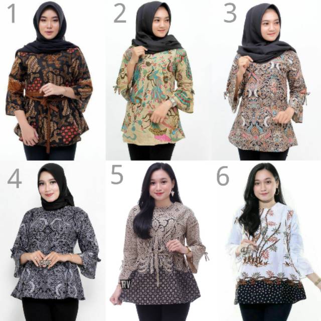 BAJU BATIK WANITA MODERN MONALISA GENES M,L,XL asli PEKALONGAN