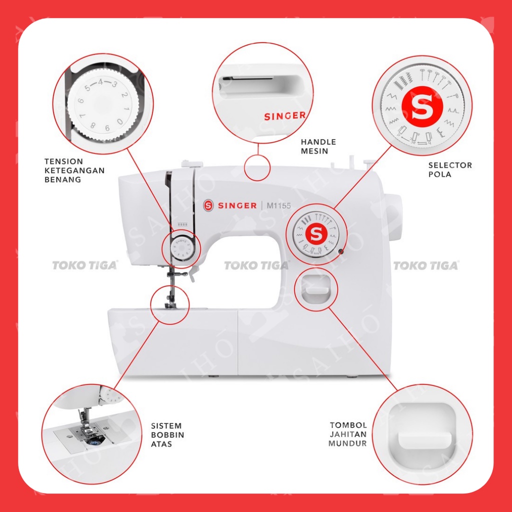 SINGER M1155 / M 1155 - Mesin Jahit Portable Hemat Energi