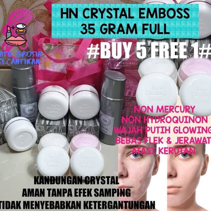 CREAM HN CRYSTAL EMBOSS 35gr ASLI /HN KRISTAL 35gr EMBOSS ATAS & BAWAH