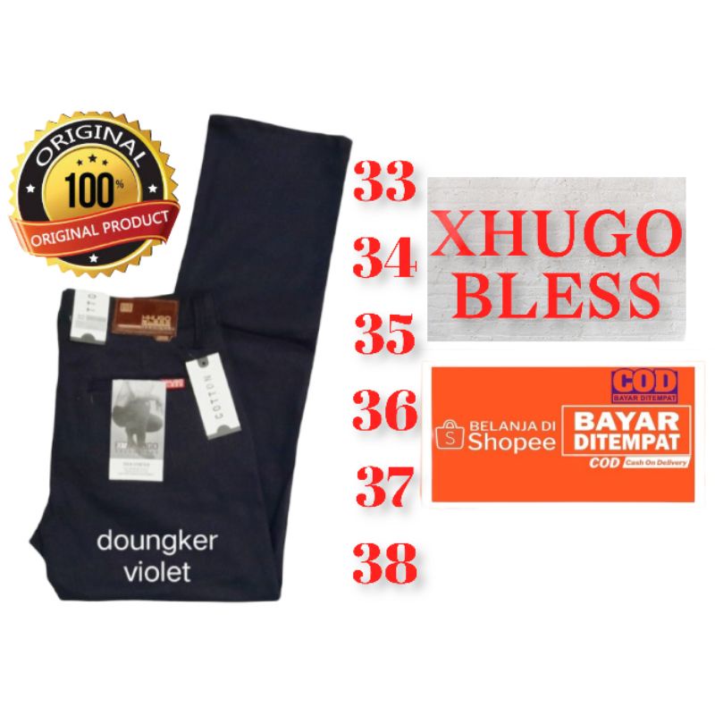 CELANA PRIA KATUN STRETCH KANVAS RINK KANTONG BOBOK ORIGINAL HUGO BLESS// CELANA PRIA ORIGINAL