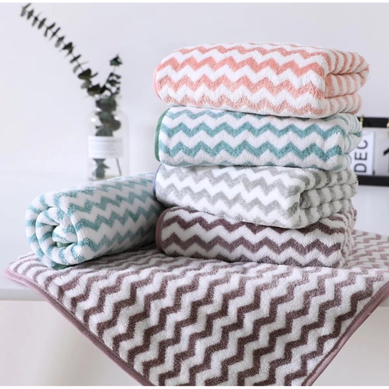 Handuk Towlie Premium Motif Garis &amp; Zig-zag Ukuran 70x140 New Arrival