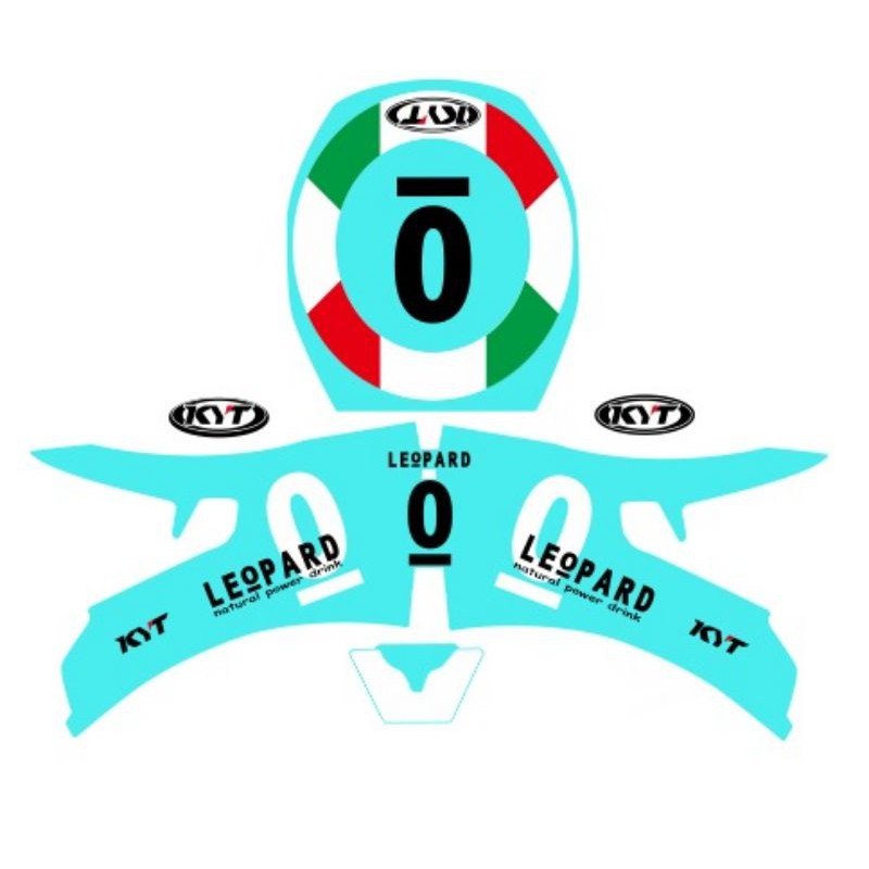 decal helm KYT rc7 dan r10