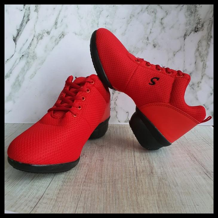 red dance sneakers