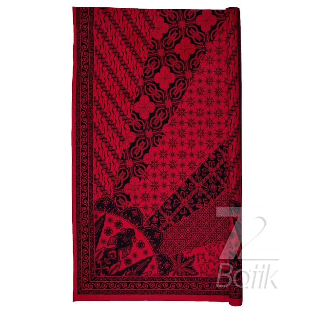 KAIN BATIK KATUN Premium Motif Sinaran Multi Motif Warna Merah 727778 Cap 72 Jarik Jarit Samping Kebat Panjang Batik Katun Modern Premium Bahan Seragam Batik Pernikahan Kantor Keluarga Murah Kamen Jadi Batik Bali Lembaran