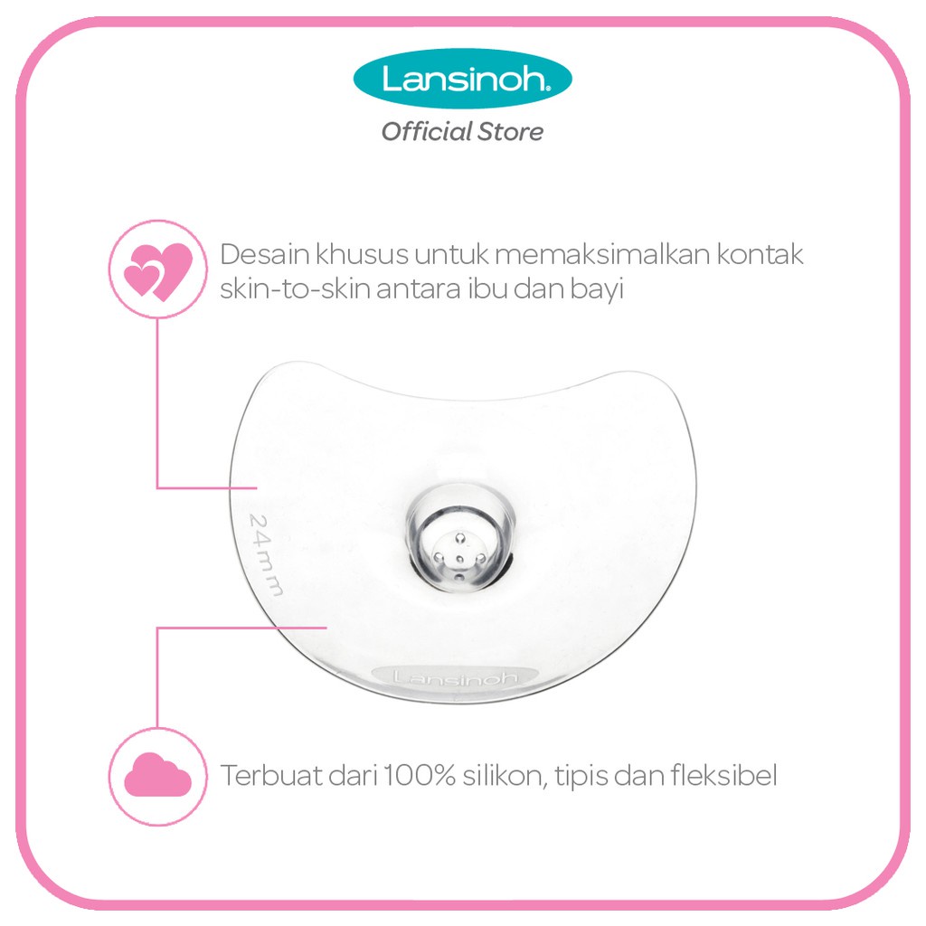 Castle - Lansinoh Contact Nipple Shields With Protective Case x2 20mm - 24mm / Pelindung Puting Busui