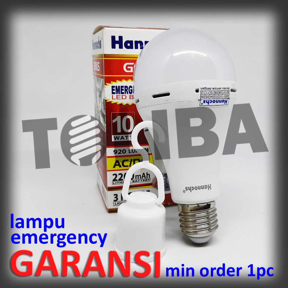 lampu led hannochs emergency darurat 10watt 10w putih sni