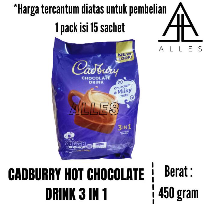 

(BISA COD) Cadburry Hot Chocolate Drink / Serbuk Cokelat 3 in 1 450 gram BIG SALE Kode 950